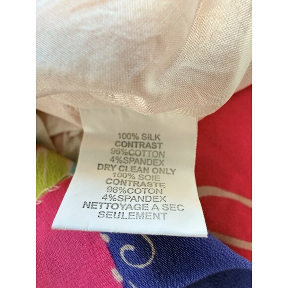 Trina Turk Crushes Sea Cove Tropical Floral Print Silk Dress Long Sleeve RARE M - Picture 7 of 7